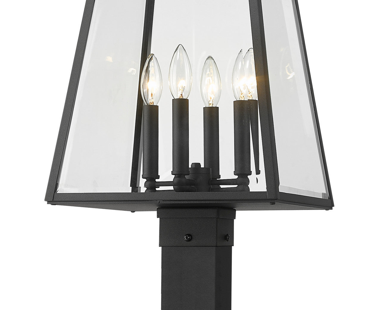 Z-Lite Broughton 4 Light Outdoor Post Mounted Fixture in Black 521PHBS-536P-BK