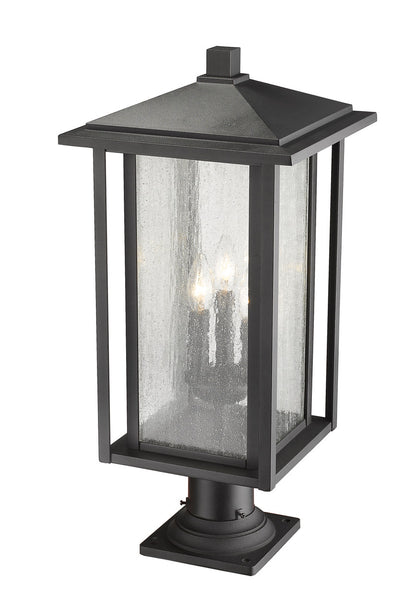 Z-Lite Aspen 3 Light Outdoor Pier Mounted Fixture in Black 554PHXLR-533PM-BK