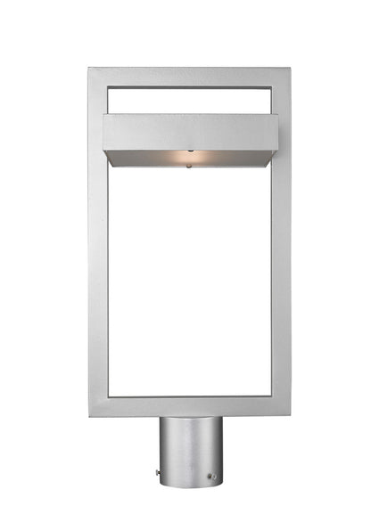 Z-Lite Luttrel 1 Light Outdoor Post Mount Fixture in Silver 566PHBR-SL-LED