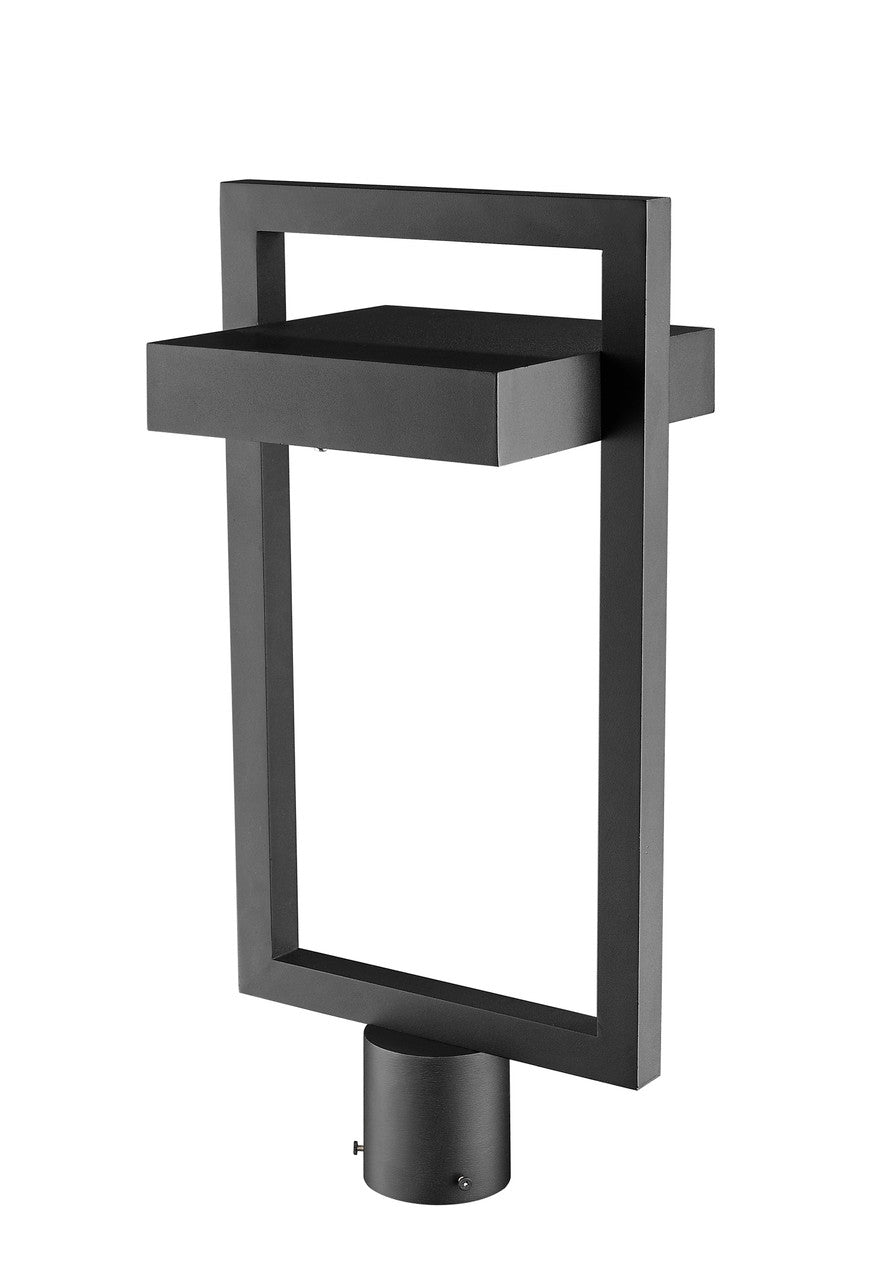 Z-Lite Luttrel 1 Light Outdoor Post Mount Fixture in Black 566PHBR-BK-LED