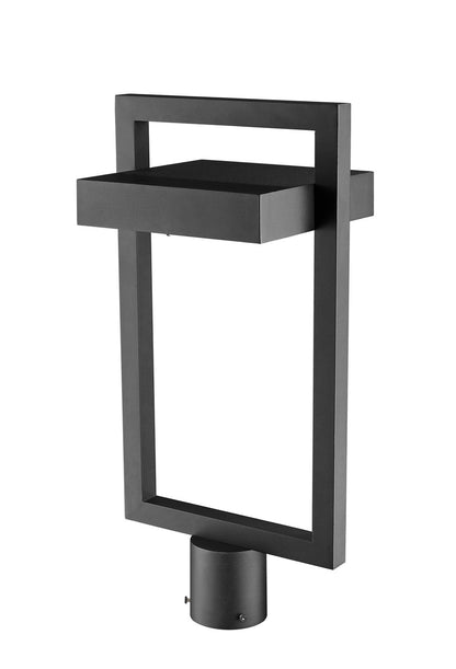 Z-Lite Luttrel 1 Light Outdoor Post Mount Fixture in Black 566PHBR-BK-LED