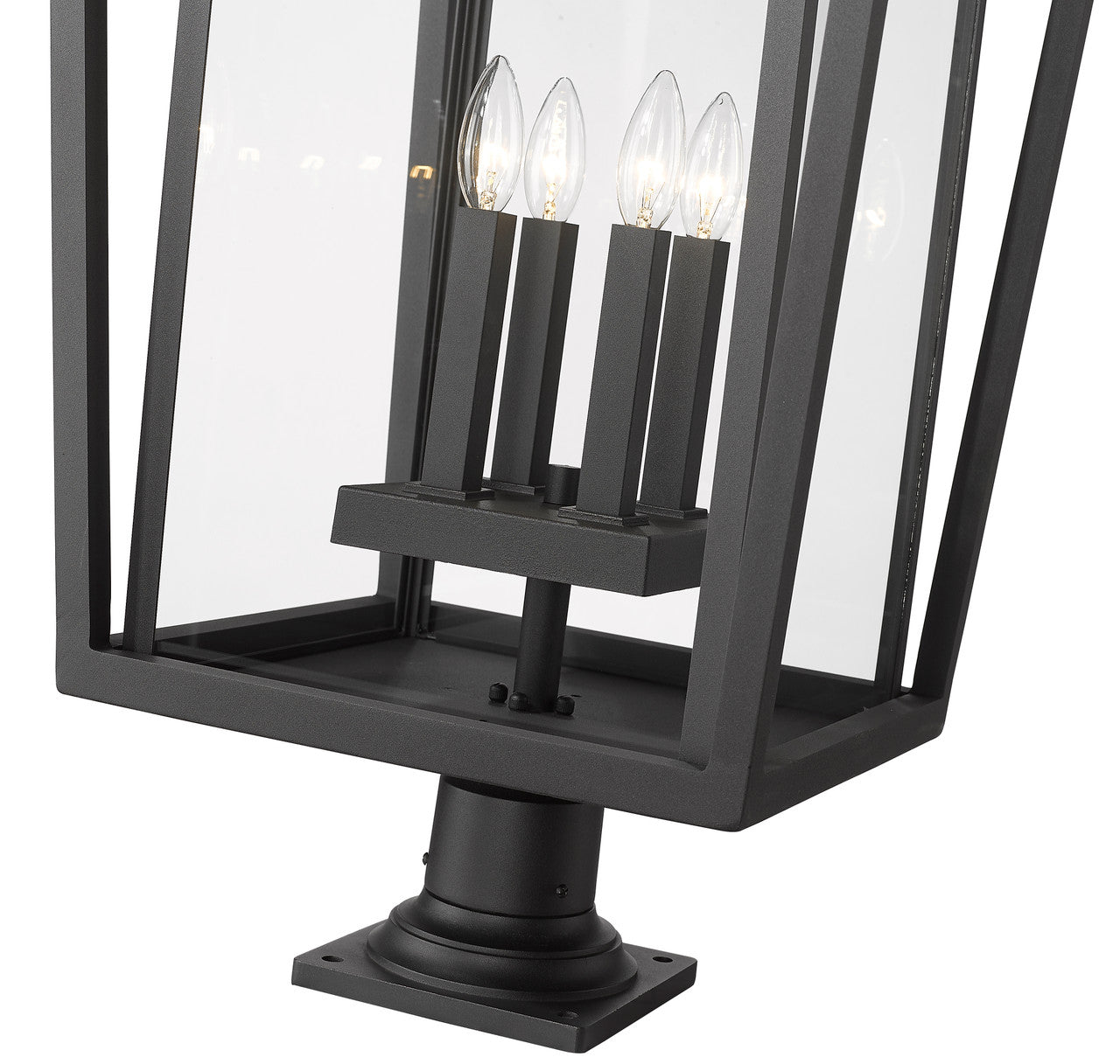 Z-Lite Seoul 4 Light Outdoor Pier Mounted Fixture in Black 571PHXXLR-533PM-BK