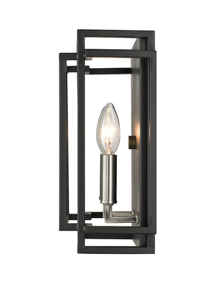 Z-Lite Titania 2 Light Wall Sconce in Black + Brushed Nickel 454-2S-BK-BN