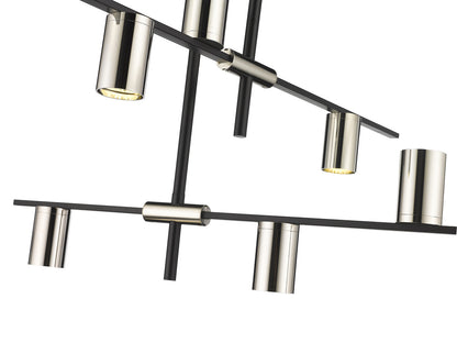 Z-Lite Calumet 6 Light Chandelier in Matte Black + Polished Nickel 814-6MB-PN