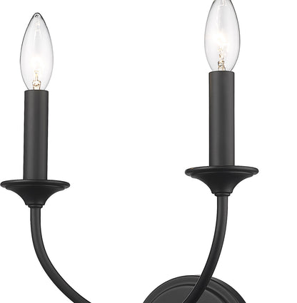 Z-Lite Arabella 2 Light Wall Sconce in Matte Black 3500-2S-MB