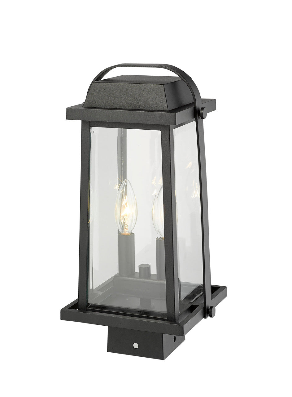 Z-Lite Millworks 2 Light Outdoor Post Mount Fixture in Black 574PHMS-BK