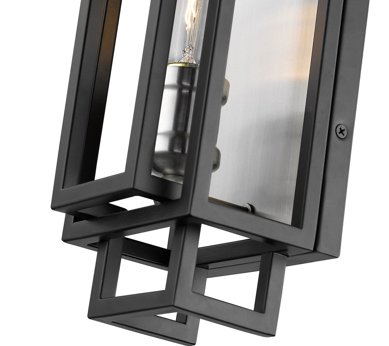 Z-Lite Titania 1 Light Wall Sconce in Black + Brushed Nickel 454-1S-BK-BN