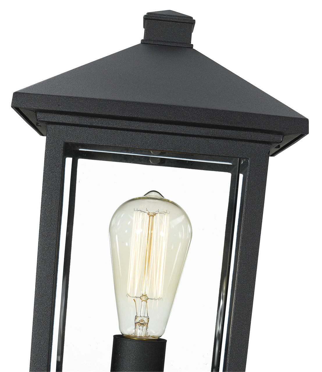 Z-Lite Portland 1 Light Outdoor Pier Mounted Fixture in Black 531PHMS-SQPM-BK