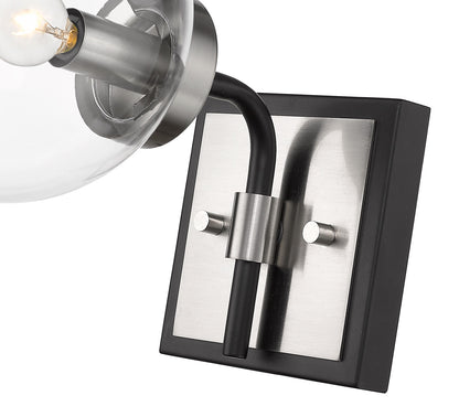 Z-Lite Parsons 1 Light Wall Sconce in Matte Black + Brushed Nickel 477-1S-MB-BN