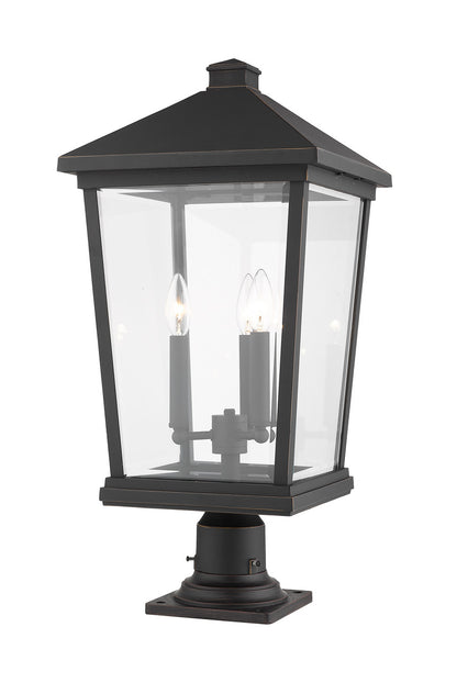 Z-Lite Beacon 3 Light Outdoor Pier Mounted Fixture in Oil Rubbed Bronze 568PHXLR-533PM-ORB