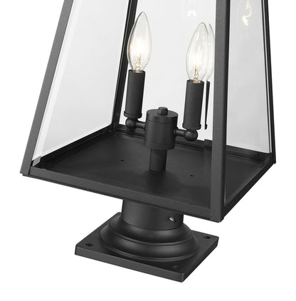 Z-Lite Broughton 2 Light Outdoor Pier Mounted Fixture in Black 521PHMR-533PM-BK