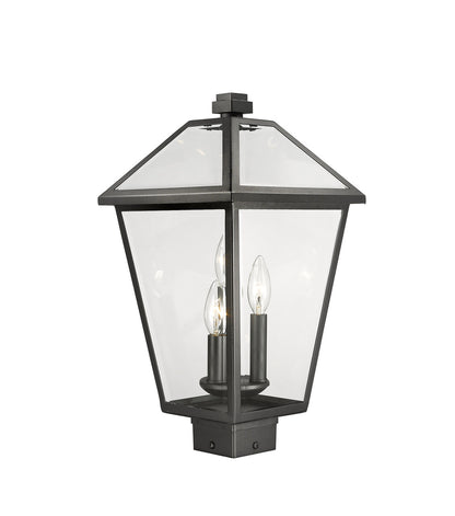 Z-Lite Talbot 3 Light Outdoor Post Mount Fixture in Black 579PHBS-BK