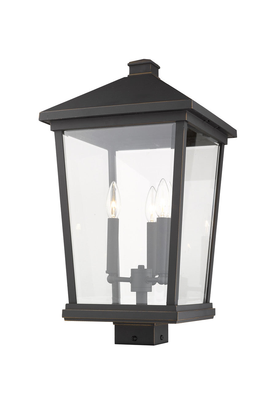 Z-Lite Beacon 3 Light Outdoor Post Mount Fixture in Oil Rubbed Bronze 568PHXLS-ORB