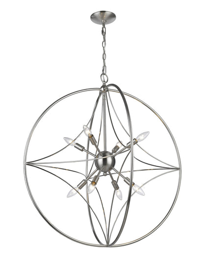 Z-Lite Cortez 8 Light Pendant in Brushed Nickel 452-30BN