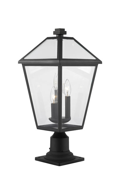 Z-Lite Talbot 3 Light Outdoor Pier Mounted Fixture in Black 579PHBR-533PM-BK