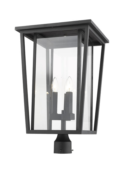 Z-Lite Seoul 3 Light Outdoor Post Mount Fixture in Black 571PHXLR-BK