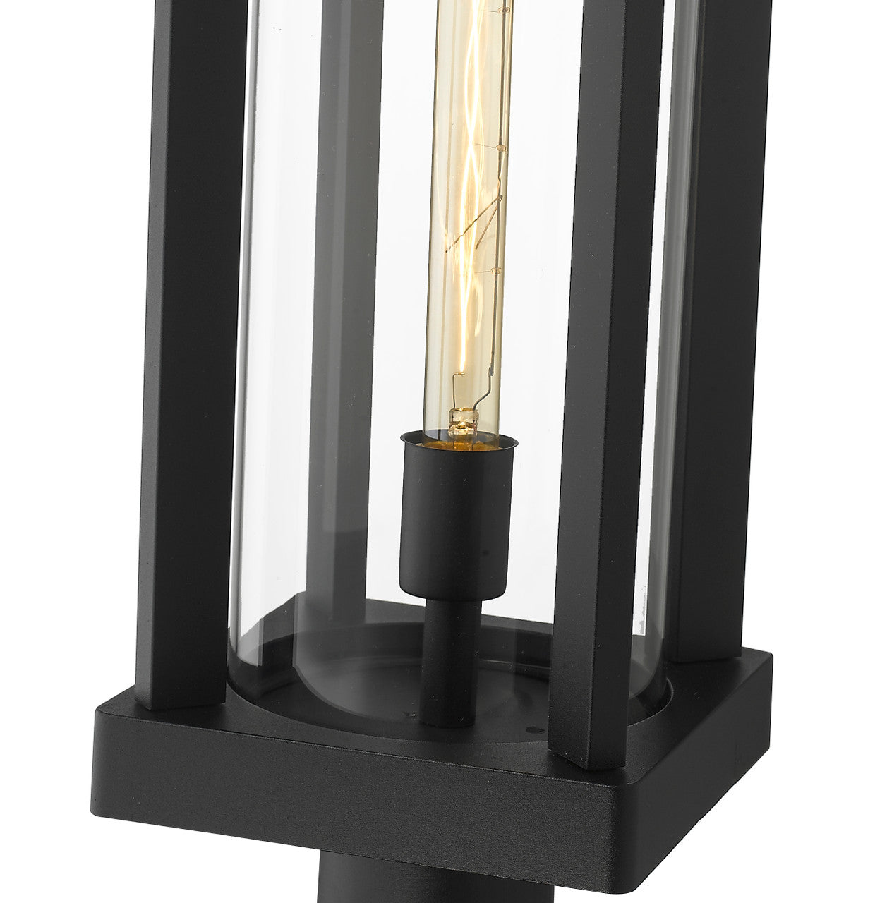 Z-Lite Glenwood 1 Light Outdoor Post Mount Fixture in Black 586PHBR-BK