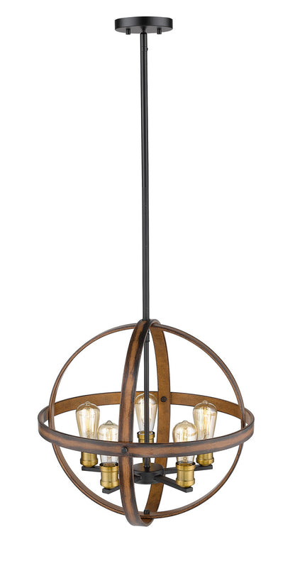 Z-Lite Kirkland 5 Light Chandelier in Rustic Mahogany 472B20-RM