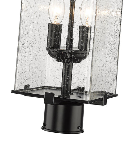 Z-Lite Sana 2 Light Outdoor Post Mount Fixture in Black 592PHMR-BK