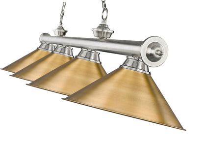 Z-Lite Cordon 4 Light Billiard in Brushed Nickel 2306-4BN-RB15