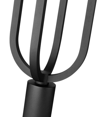 Z-Lite Leland 1 Light Outdoor Post Mount Fixture in Sand Black 5005PHB-BK-LED