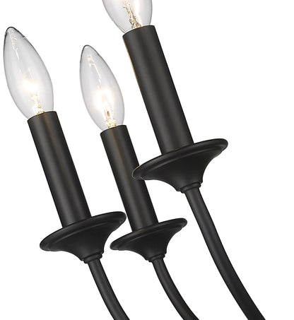 Z-Lite Arabella 3 Light Wall Sconce in Matte Black 3500-3S-MB