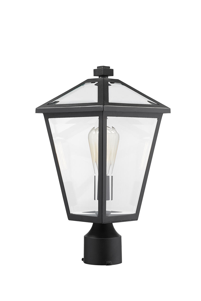 Z-Lite Talbot 1 Light Outdoor Post Mount Fixture in Black 579PHMR-BK