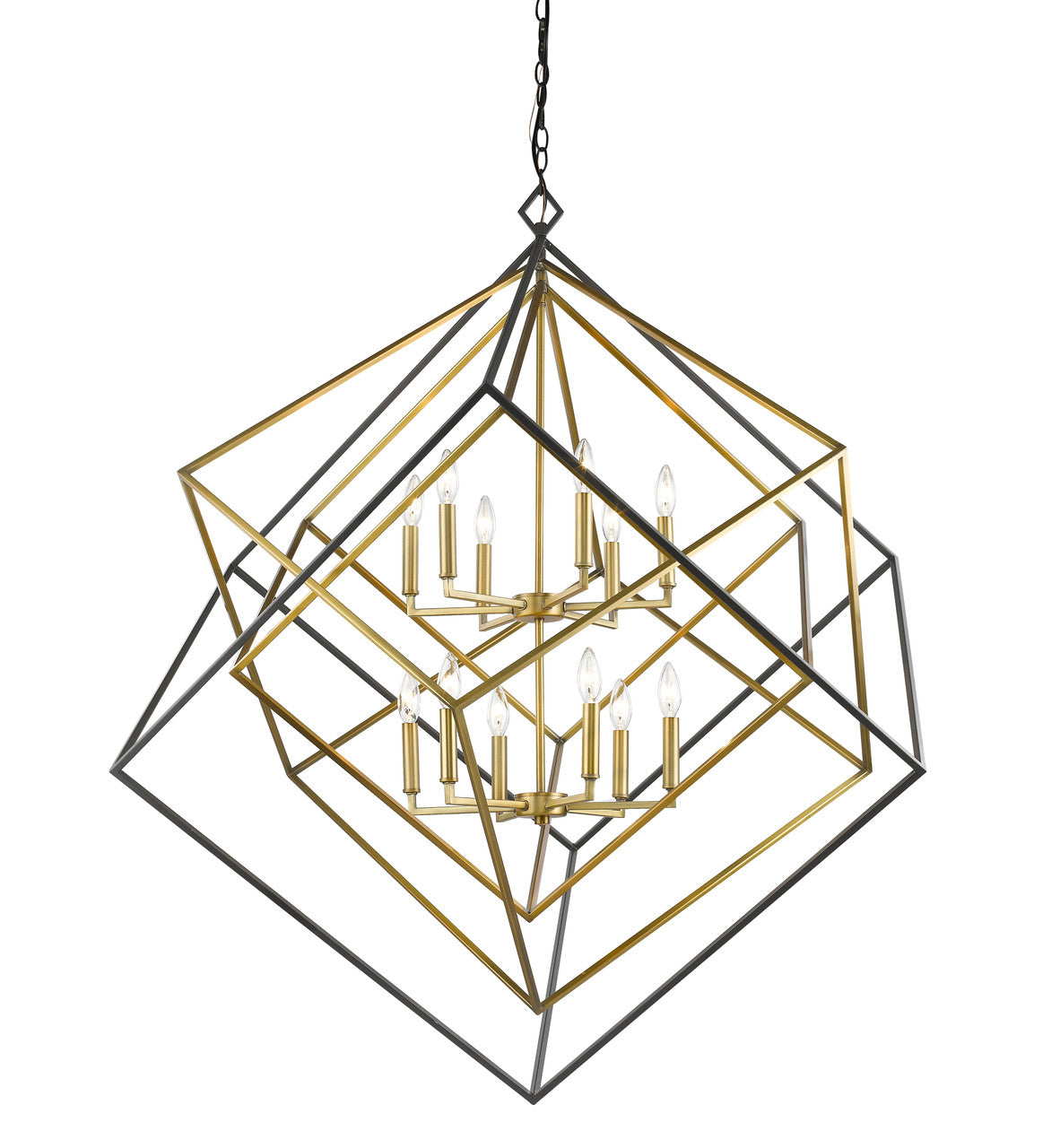 Z-Lite Euclid 12 Light Chandelier in Olde Brass + Bronze 457-12OBR-BRZ