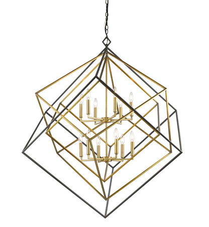 Z-Lite Euclid 12 Light Chandelier in Olde Brass + Bronze 457-12OBR-BRZ