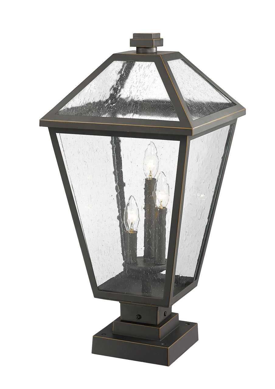 Z-Lite Talbot 3 Light Outdoor Pier Mounted Fixture in Oil Rubbed Bronze 579PHXLS-SQPM-ORB