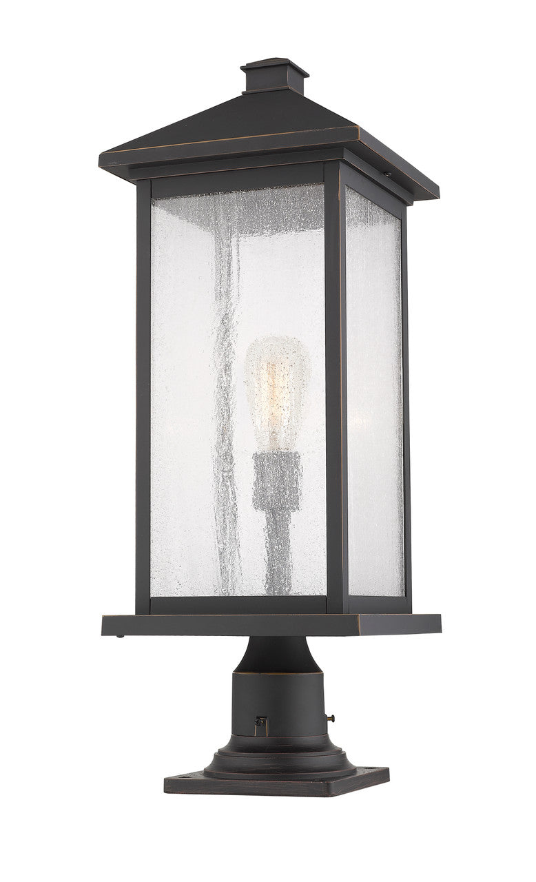 Z-Lite Portland 1 Light Outdoor Pier Mounted Fixture in Oil Rubbed Bronze 531PHBXLR-533PM-ORB