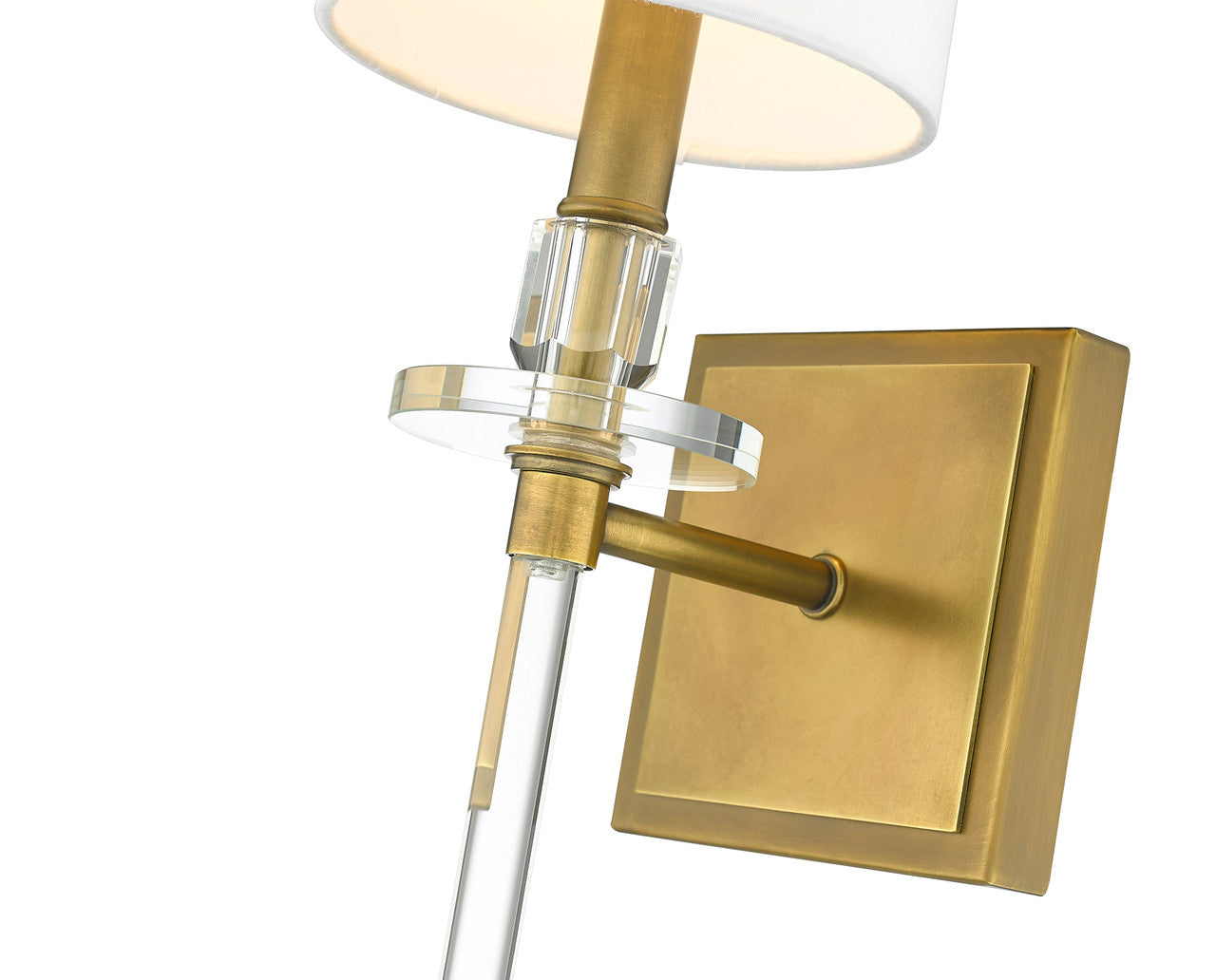 Z-Lite Sophia 1 Light Wall Sconce in Rubbed Brass 803-1S-RB-WH