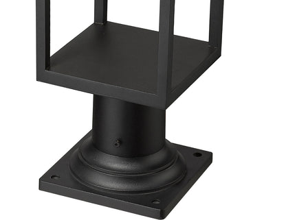 Z-Lite Barwick 1 Light Outdoor Pier Mounted Fixture in Black 585PHMR-533PM-BK-LED