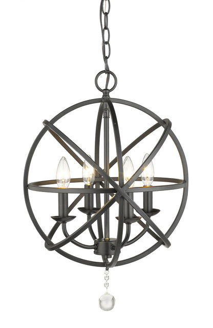 Z-Lite Tull 4 Light Chandelier in Matte Black 458-16MB