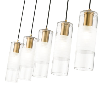 Z-Lite Alton 5 Light Linear Chandelier in Modern Gold 824P-5L-MGLD