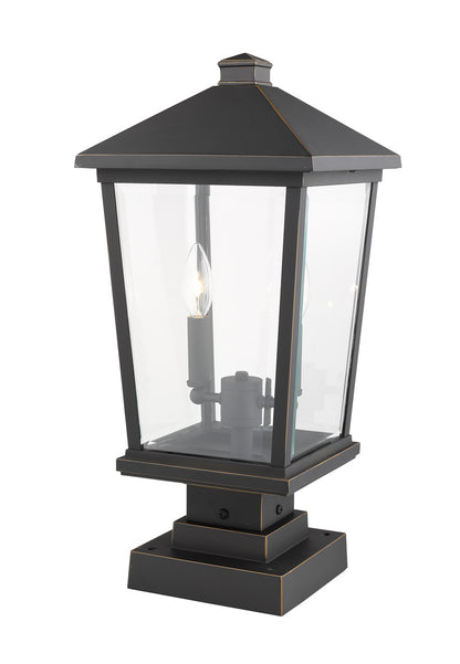 Z-Lite Beacon 2 Light Outdoor Pier Mounted Fixture in Oil Rubbed Bronze 568PHBS-SQPM-ORB