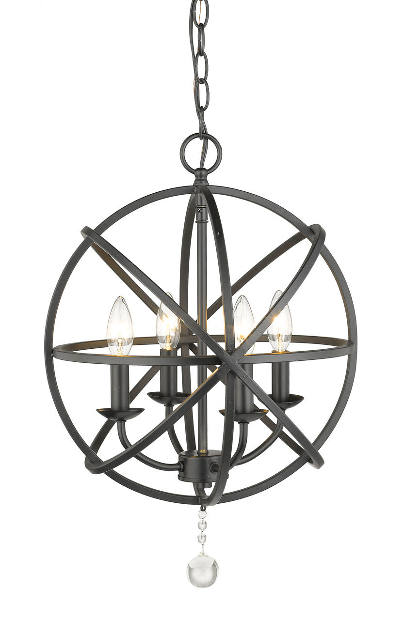 Z-Lite Tull 4 Light Chandelier in Matte Black 458-16MB