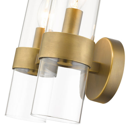 Z-Lite Datus 2 Light Wall Sconce in Rubbed Brass 4008-2S-RB