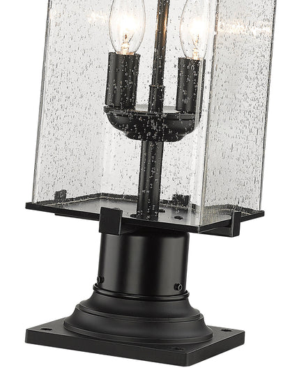 Z-Lite Sana 2 Light Outdoor Pier Mounted Fixture in Black 592PHMR-533PM-BK