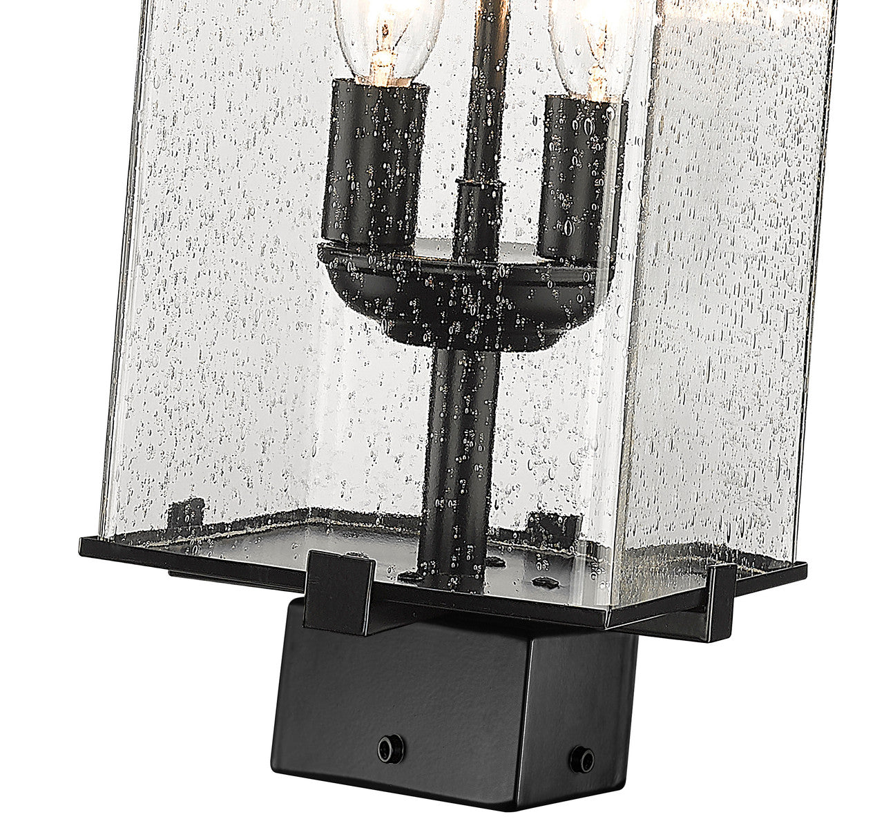 Z-Lite Sana 2 Light Outdoor Post Mount Fixture in Black 592PHMS-BK