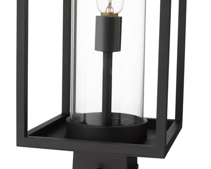 Z-Lite Dunbroch 1 Light Outdoor Post Mount Fixture in Black 584PHMS-BK