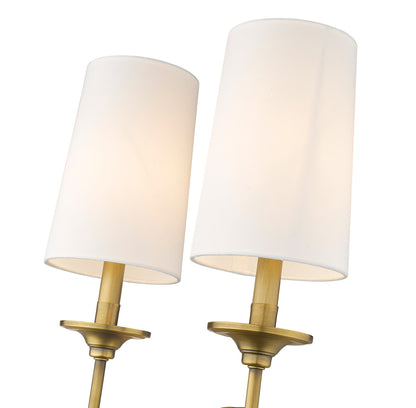 Z-Lite Emily 2 Light Wall Sconce in Rubbed Brass 3033-2S-RB