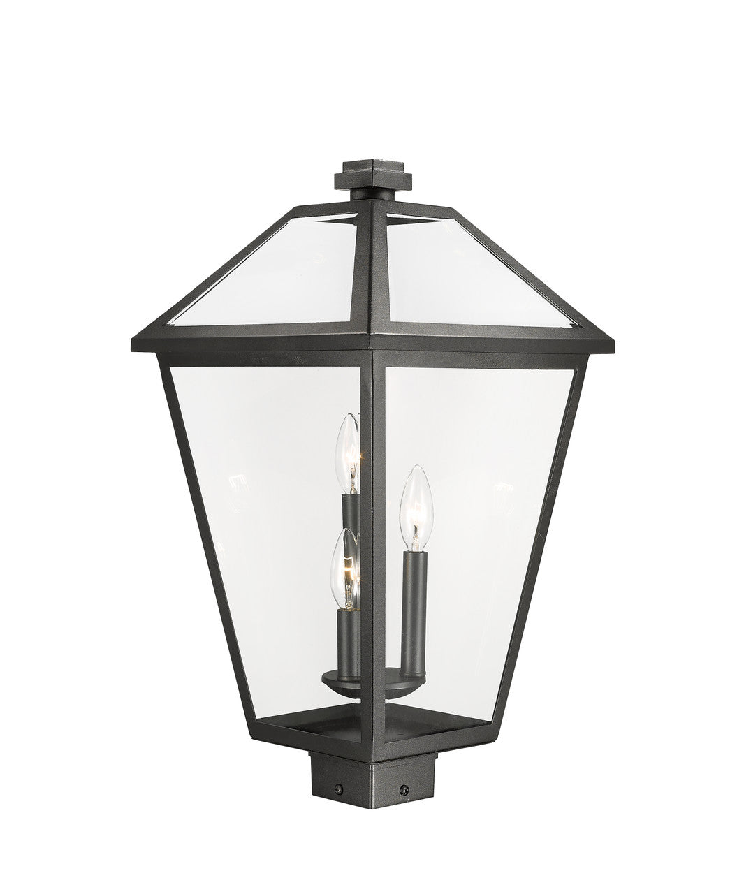 Z-Lite Talbot 3 Light Outdoor Post Mount Fixture in Black 579PHXLS-BK