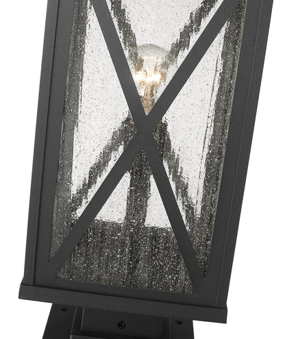 Z-Lite Brookside 1 Light Outdoor Pier Mounted Fixture in Black 583PHBS-SQPM-BK