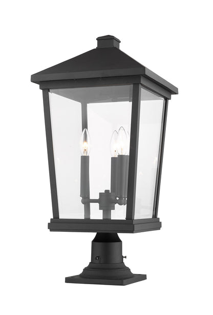 Z-Lite Beacon 3 Light Outdoor Pier Mounted Fixture in Black 568PHXLR-533PM-BK