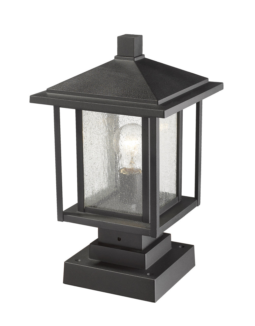 Z-Lite Aspen 1 Light Outdoor Pier Mounted Fixture in Black 554PHMS-SQPM-BK