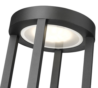 Z-Lite Leland 1 Light Outdoor Post Mounted Fixture in Sand Black 5005PHB-5009P96-BK-L