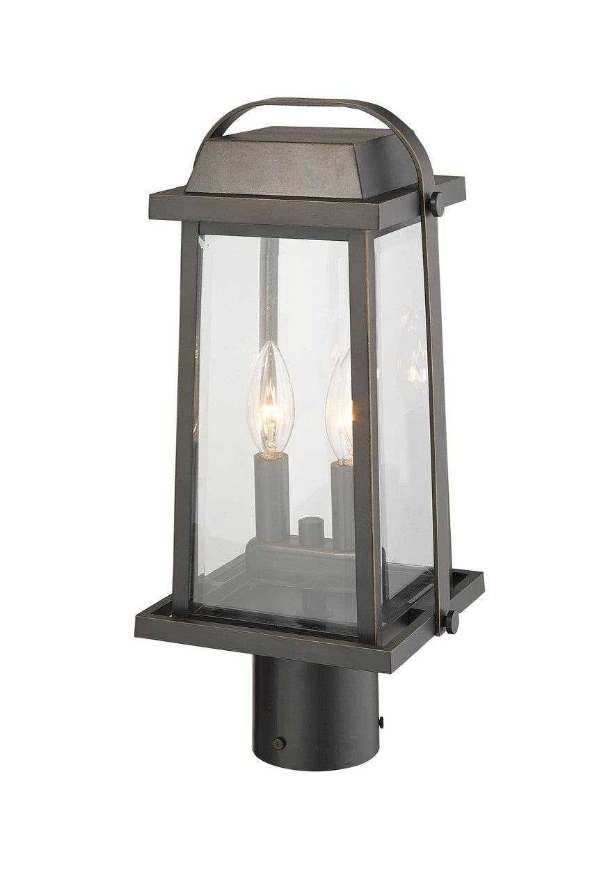 Z-Lite Millworks 2 Light Outdoor Post Mount Fixture in Oil Rubbed Bronze 574PHMR-ORB