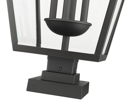 Z-Lite Talbot 4 Light Outdoor Pier Mounted Fixture in Black 579PHXLXS-SQPM-BK