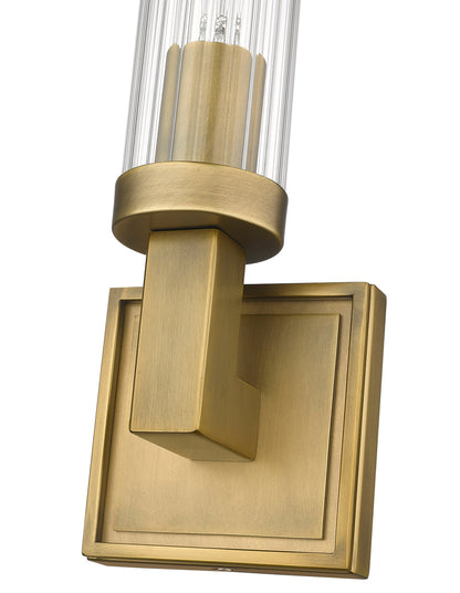 Z-Lite Beau 1 Light Wall Sconce in Rubbed Brass 3031-1S-RB